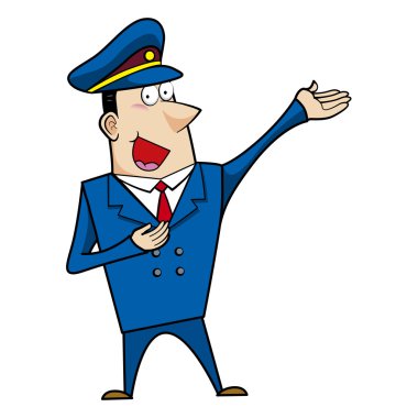 erkek karikatür polis memuru