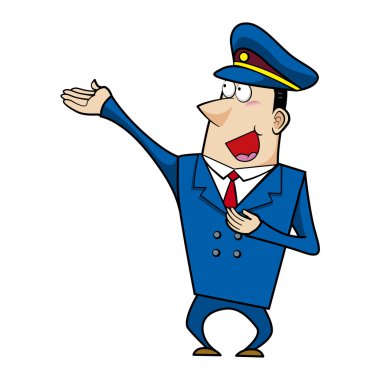erkek karikatür polis memuru