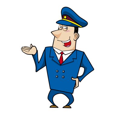 erkek karikatür polis memuru