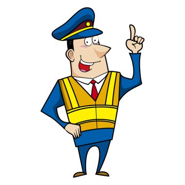 erkek karikatür polis memuru