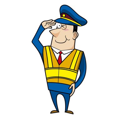 erkek karikatür polis memuru