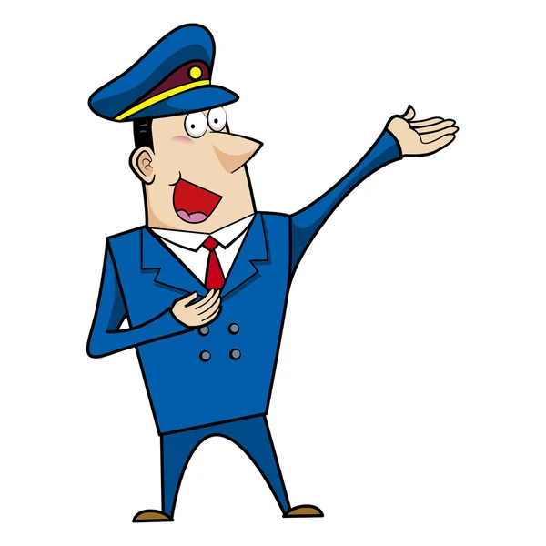 Homme dessin animé agent de police — Image vectorielle