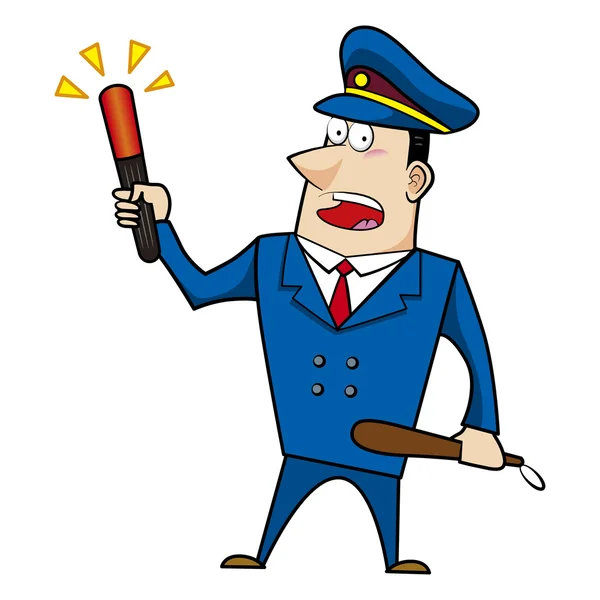 Masculino cartoon policial — Vetor de Stock