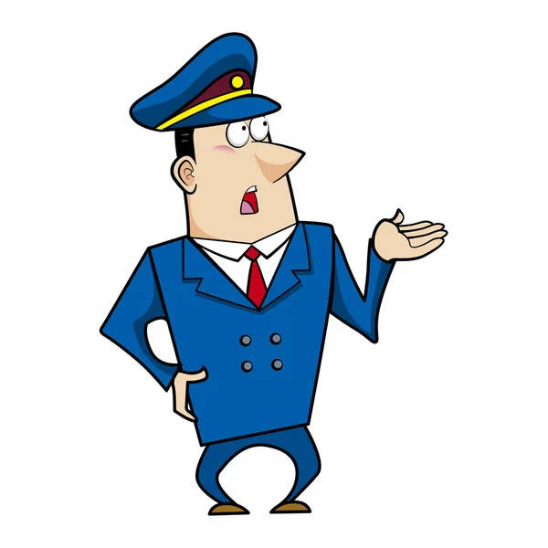 Masculino cartoon policial — Vetor de Stock