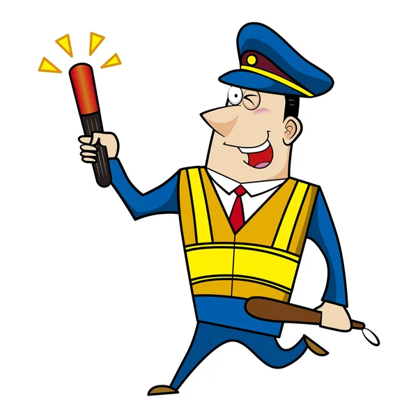 Mannelijke cartoon politieagent — Stockvector