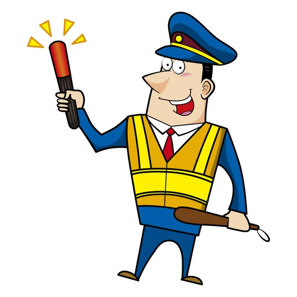 Oficial de policía de dibujos animados masculino — Vector de stock
