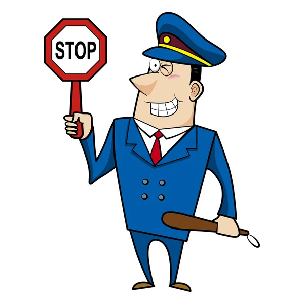 Masculino cartoon policial — Vetor de Stock