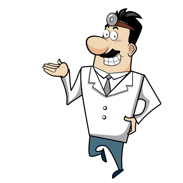 Karikatür doktor — Stok Vektör
