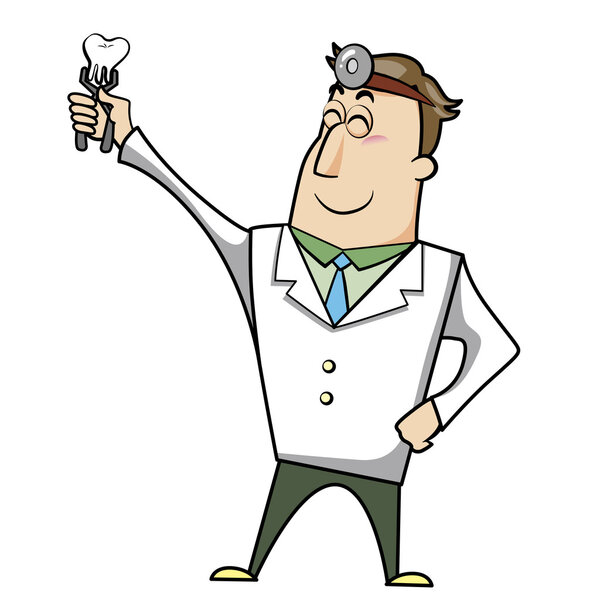 Cartoon Doctor with Tooth