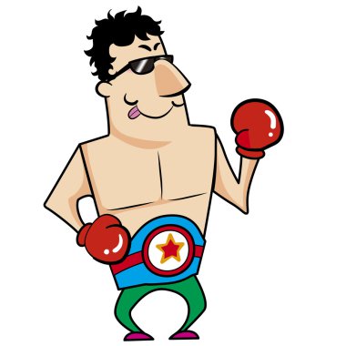 karikatür boksör