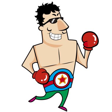karikatür boksör