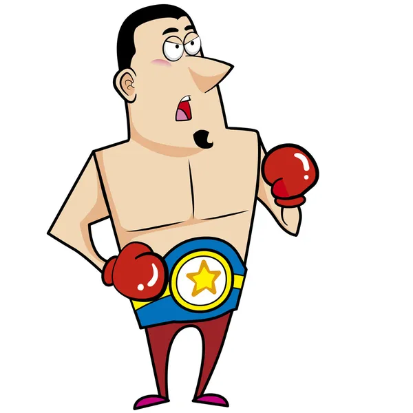 Boxeador de dibujos animados — Vector de stock