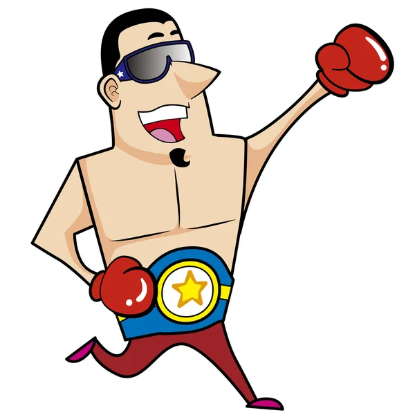Boxeur de dessin animé — Image vectorielle