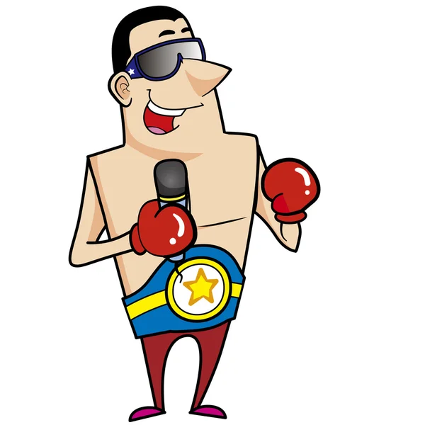 Boxeador de dibujos animados — Vector de stock