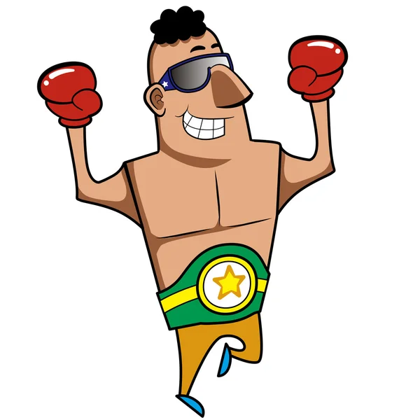 Boxeador de dibujos animados — Vector de stock