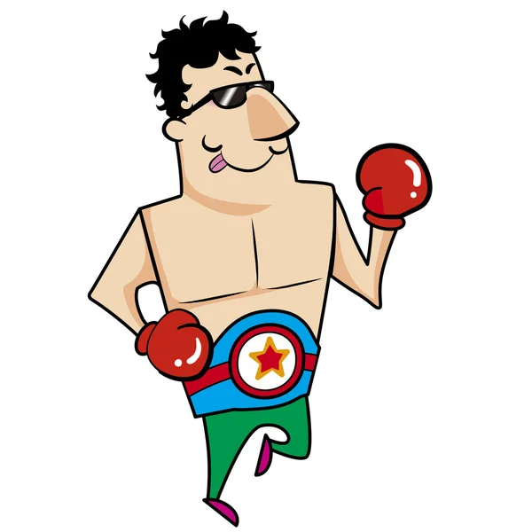 Boxeador de dibujos animados — Archivo Imágenes Vectoriales
