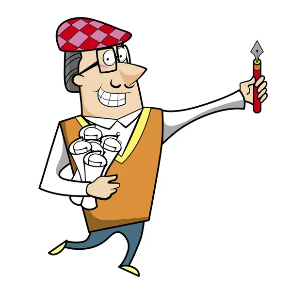 Cartoon Artist with Pen and Paper Stock Vector Image by ©kchungtw 22171905