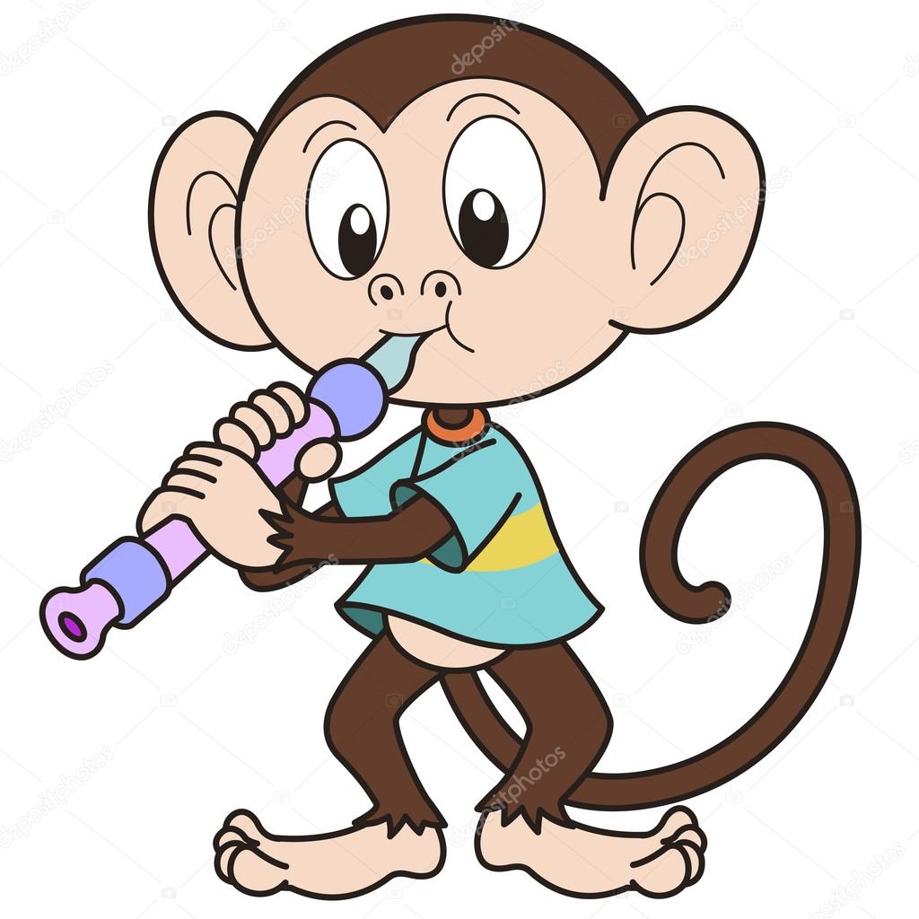 Cartoon Monkey Playing an Oboe Stock Vector Image by ©kchungtw 22201617