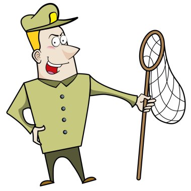 net ile Karikatür hayvan kontrol memuru