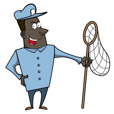 net ile Karikatür hayvan kontrol memuru