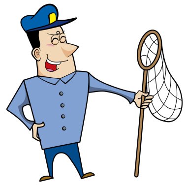 net ile Karikatür hayvan kontrol memuru