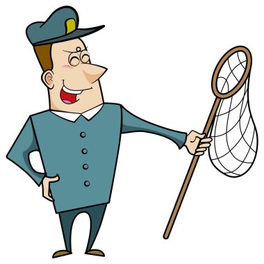 net ile Karikatür hayvan kontrol memuru