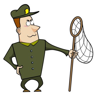 net ile Karikatür hayvan kontrol memuru