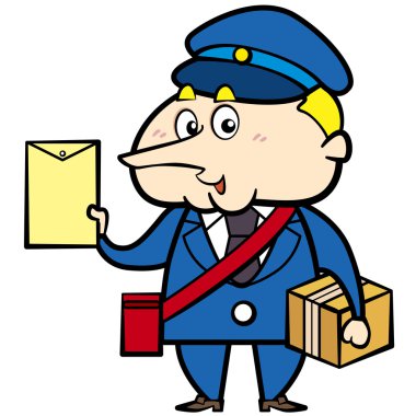 karikatür postacı mektubu ve paket