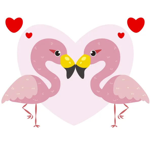 Un par de lindos flamencos — Vector de stock