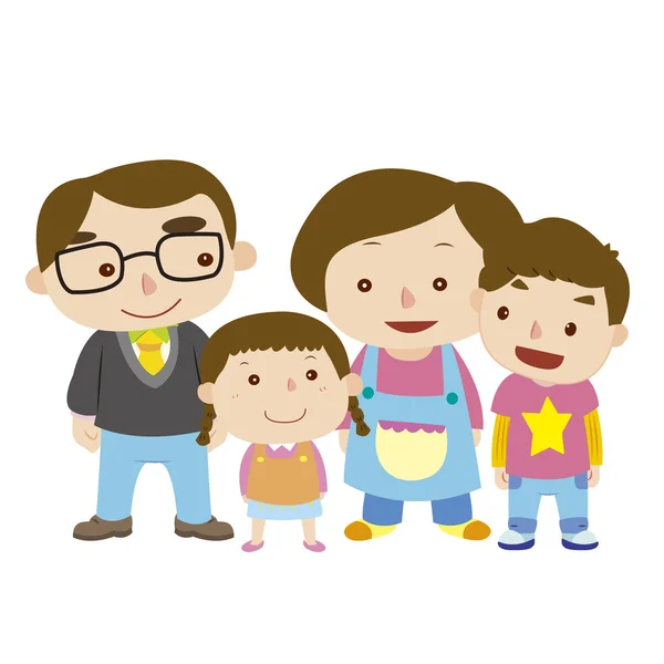 Illustration der niedlichen Familie mit Weiß — Stockvektor