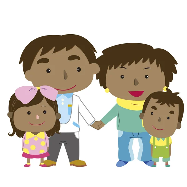 Ilustração de bonito família com branco —  Vetores de Stock