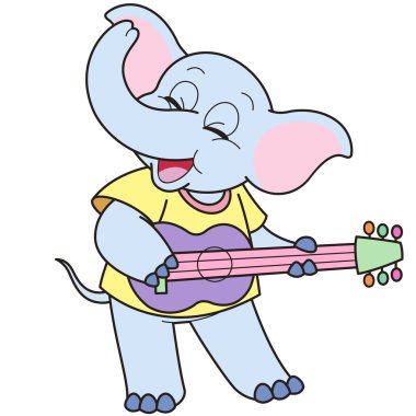 bir gitar çalmaya çizgi fil