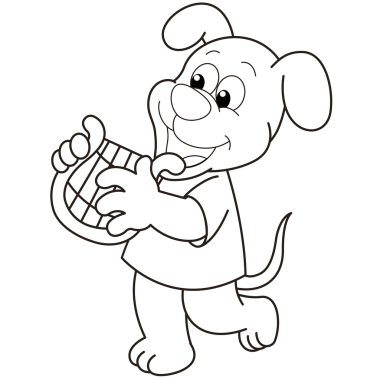 ARP oynayan karikatür köpek