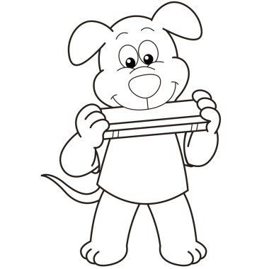 mızıka çalmaya karikatür köpek