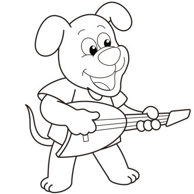 elektro gitar çalmak karikatür köpek