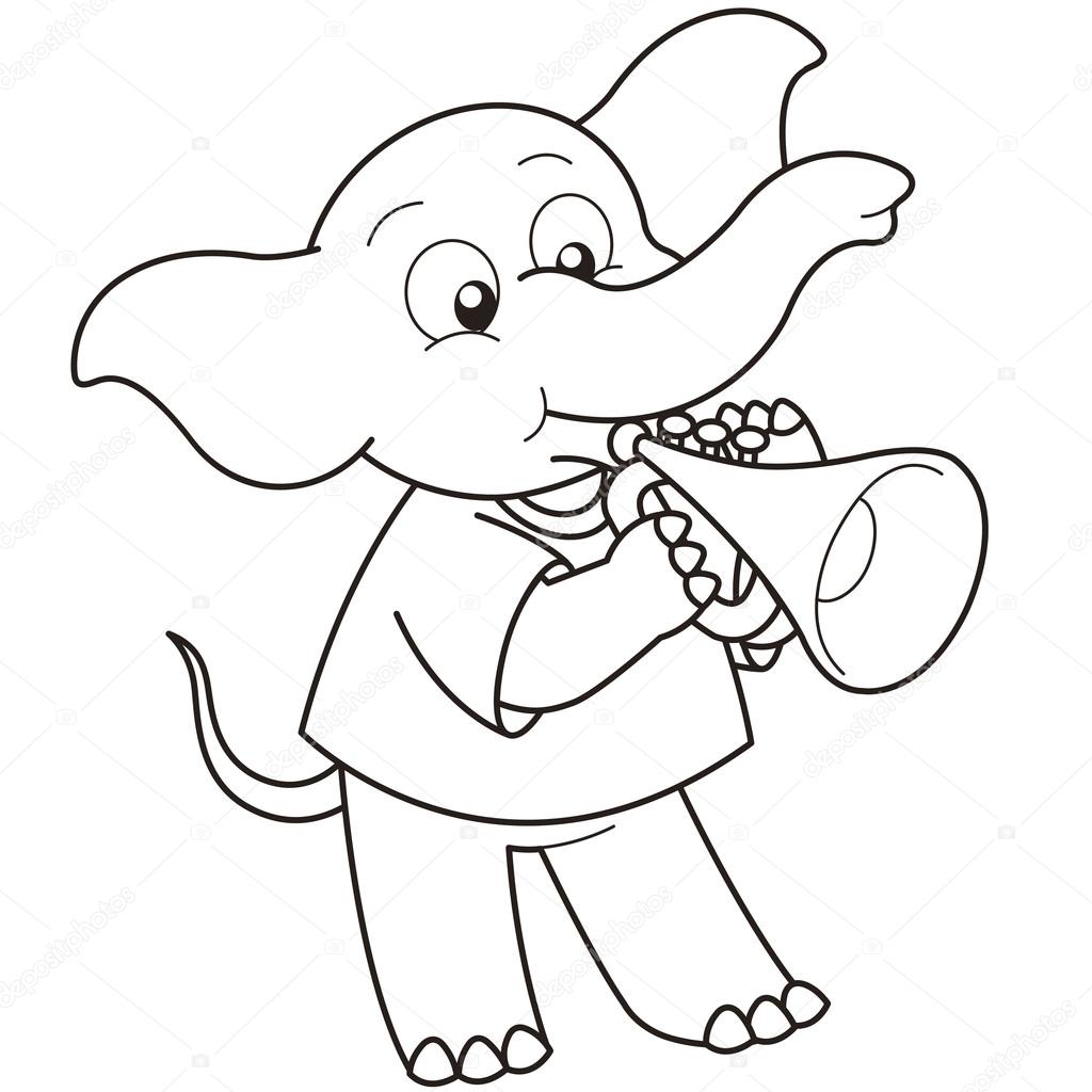 Cartoon Elephant Playing a Trumpet Stock Vector Image by ©kchungtw #22779880