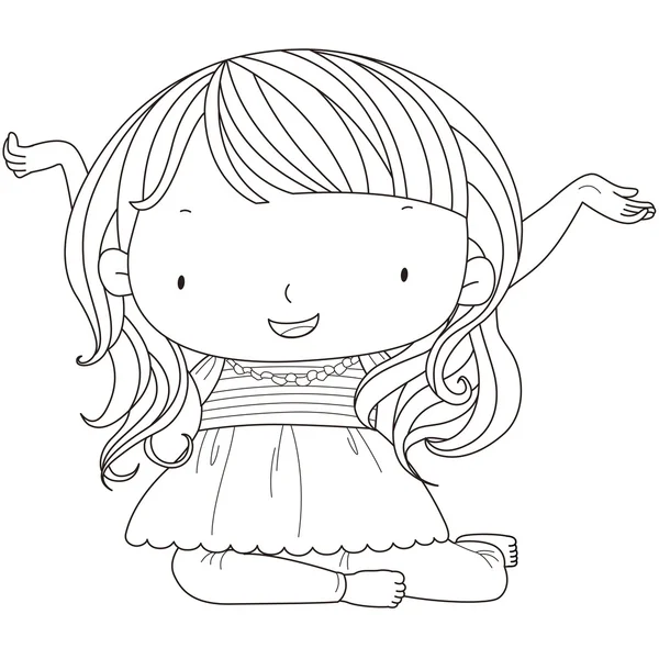 Illustration d'une fille mignonne — Image vectorielle