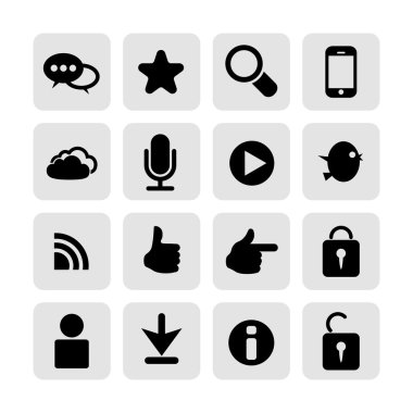Web iletişim simgeleri: Internet vektör kümesi.