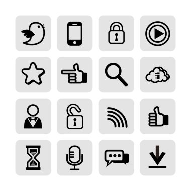 Web iletişim simgeleri: Internet vektör kümesi.