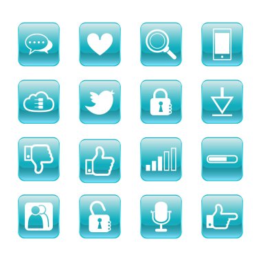 Web iletişim simgeleri: Internet vektör kümesi.