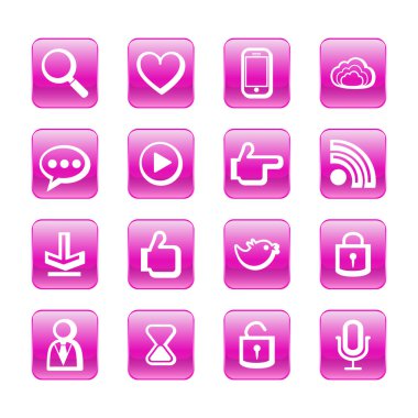 Web iletişim simgeleri: Internet vektör kümesi.