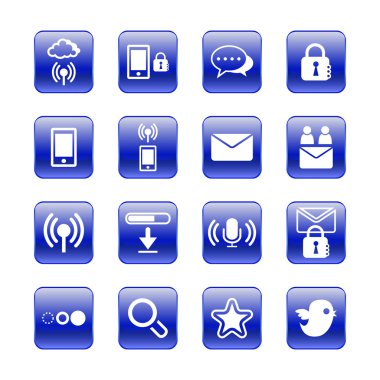 Web iletişim simgeleri: Internet vektör kümesi.