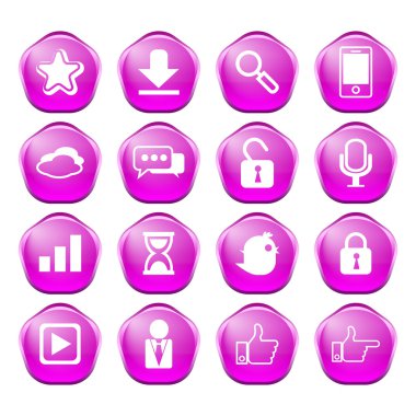 Web iletişim simgeleri: Internet vektör kümesi.