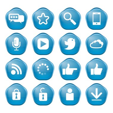 Web iletişim simgeleri: Internet vektör kümesi.