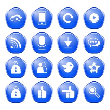 Web iletişim simgeleri: Internet vektör kümesi.