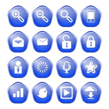 Web iletişim simgeleri: Internet vektör kümesi.