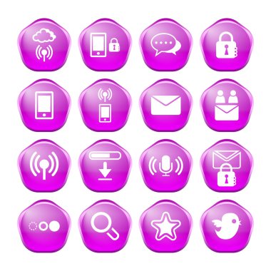 Web iletişim simgeleri: Internet vektör kümesi.