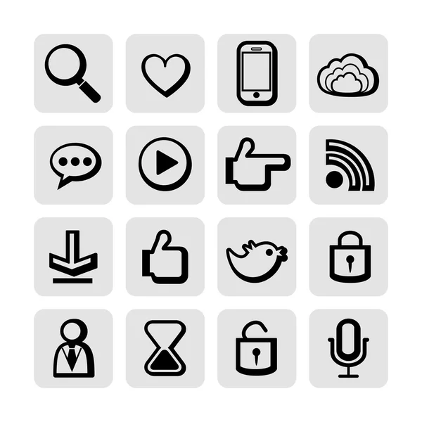 Web, communicatie pictogrammen: internet vector set. — Stockvector