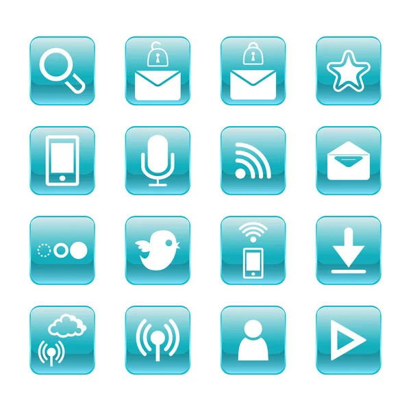 Web, iconos de comunicación: conjunto de vectores de Internet . — Archivo Imágenes Vectoriales