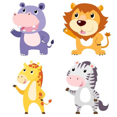 Sevimli hayvan seti.